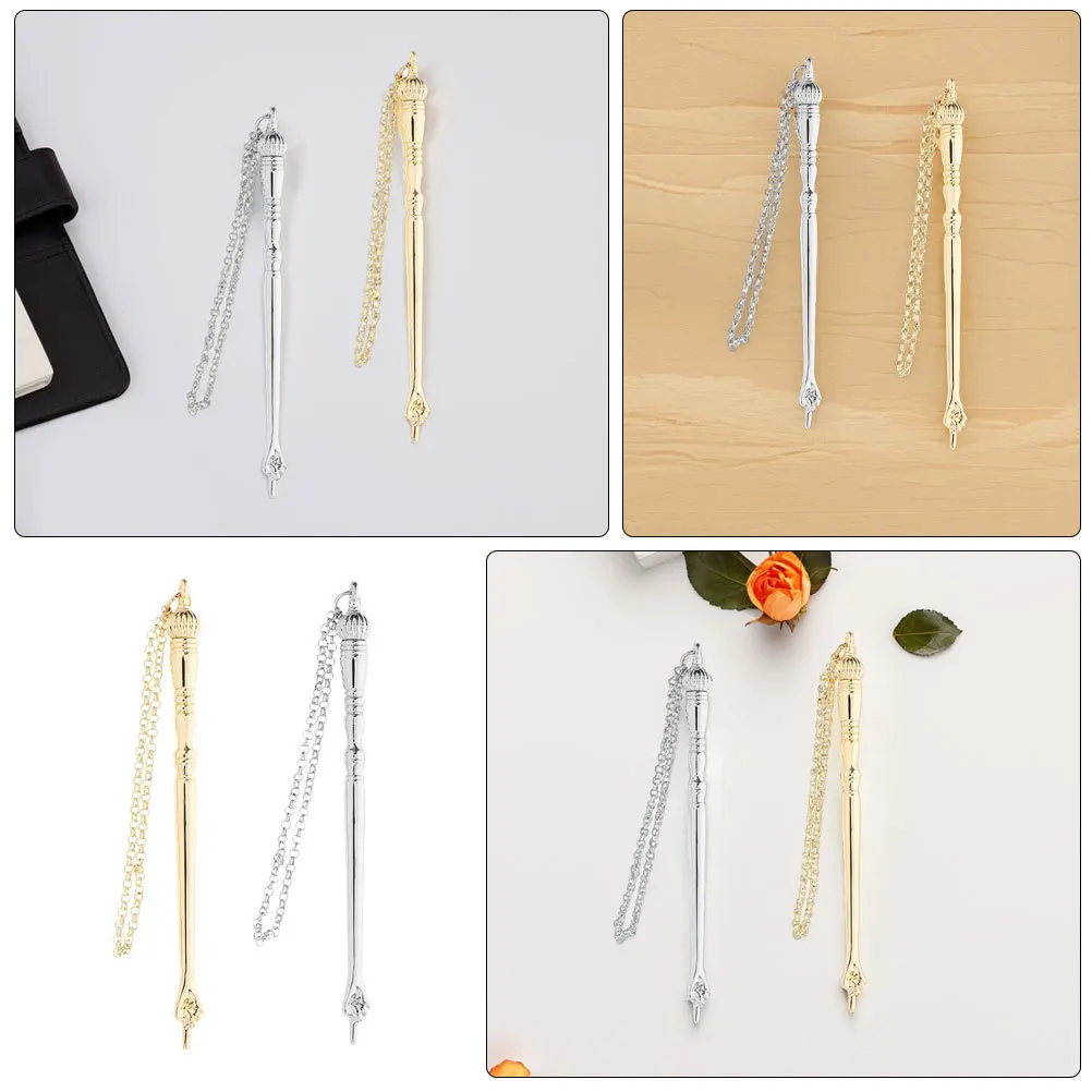 

2pcs Bible Reading Pointer Metal Yad Hand Tool For Jewish Scripture Study Torah Reading Kids Portable Chain Bookmark Accessory