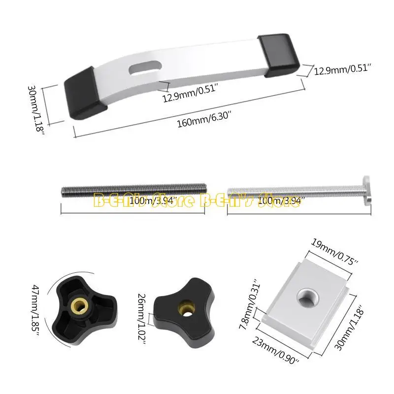 Y1AD مريحة لمشبك S Slot Clamp لمقبض مقبض T slider للمسارات T التمسك بالأعمال الخشبية المعدنية المضادة للتهاب المشبك #6