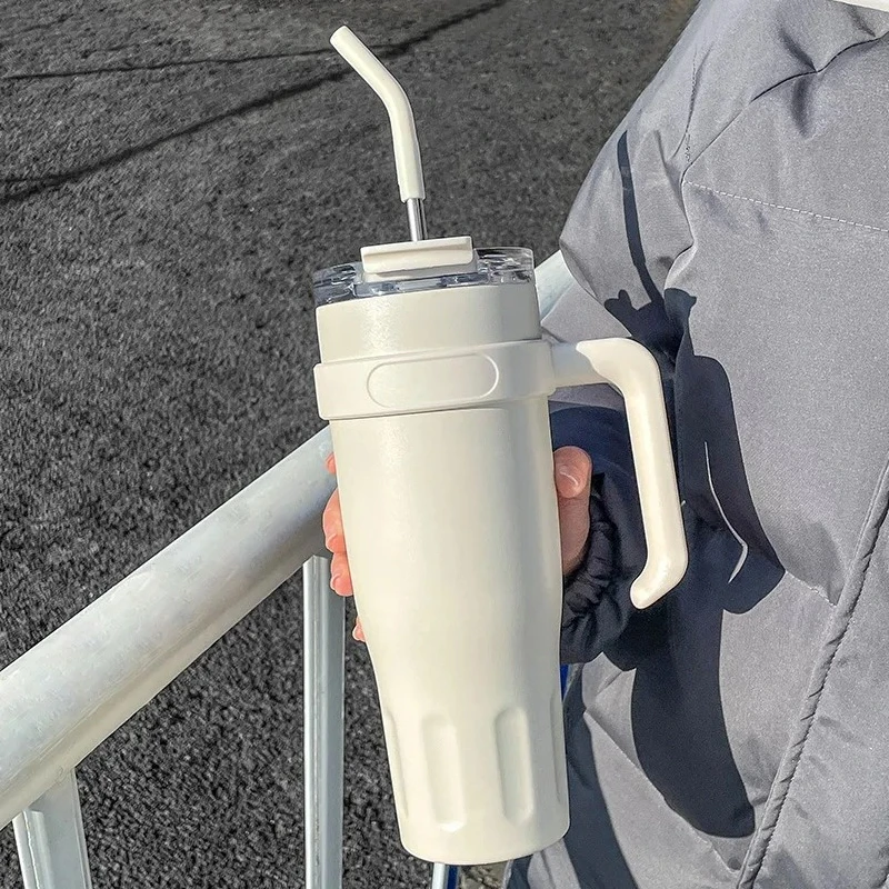 

38,55 унций, большая емкость, автомобильная чашка с изоляцией воды, простая офисная соломенная чашка, стакан для льда из нержавеющей стали