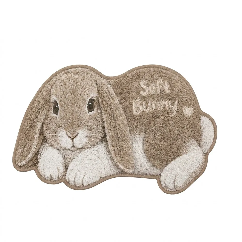 Cute Water Absorbent Rabbit Shape Rug Soft Washable Irregular Shape Floor Mat Bath Mat Rug Home Decoration