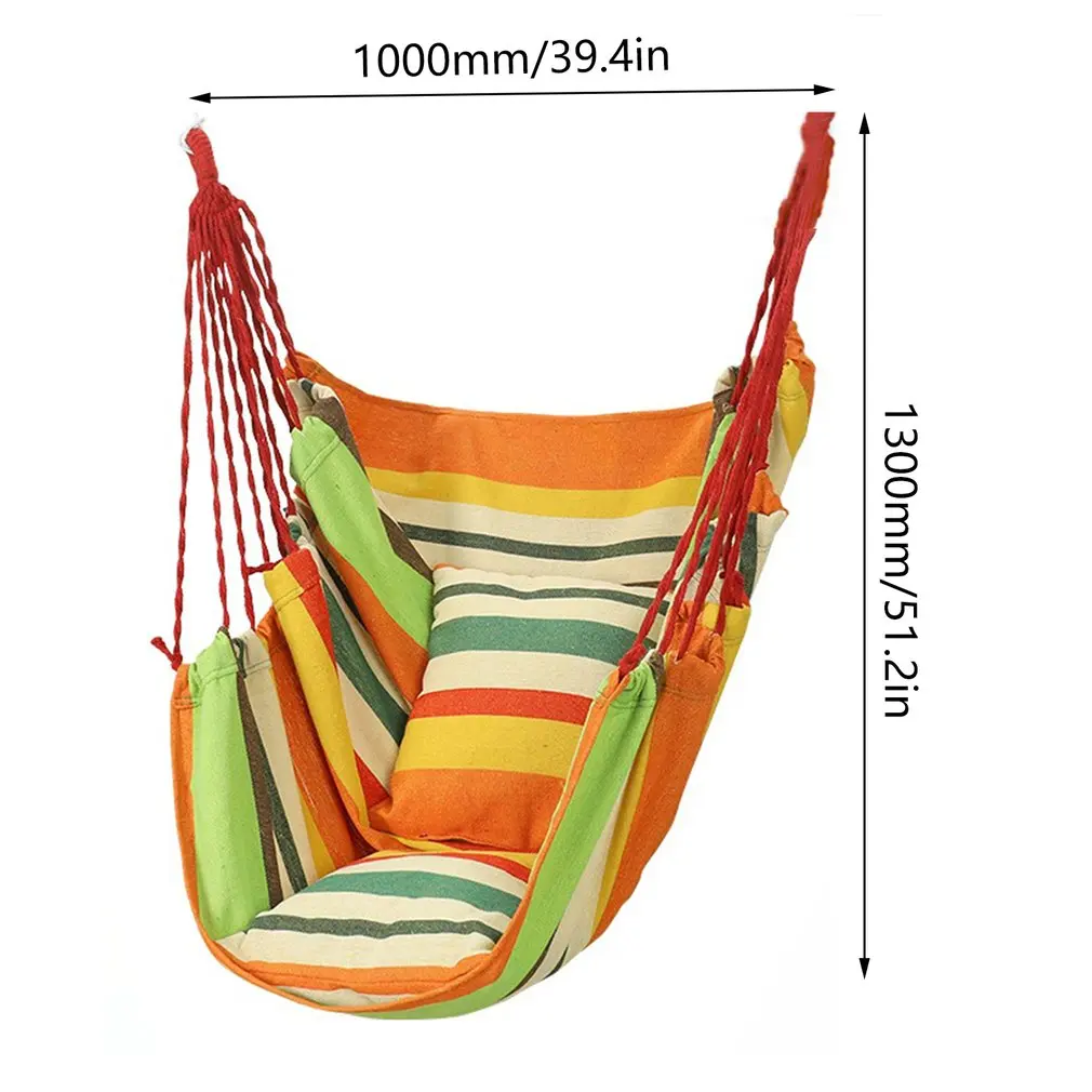 200kg Hammock Garden Hang Lazy Chair Swinging Indoor Outdoor Furniture Hanging Rope Chair Swing Chair Seat Bed Travel Camping