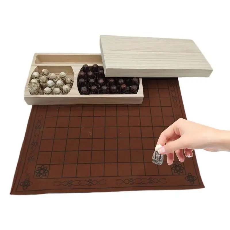 Hnefatafl Viking Chess Set Traditional Two-Player Strategy Board Game Hnefatafl Viking Chess Board Game Tridimensional Chess Set