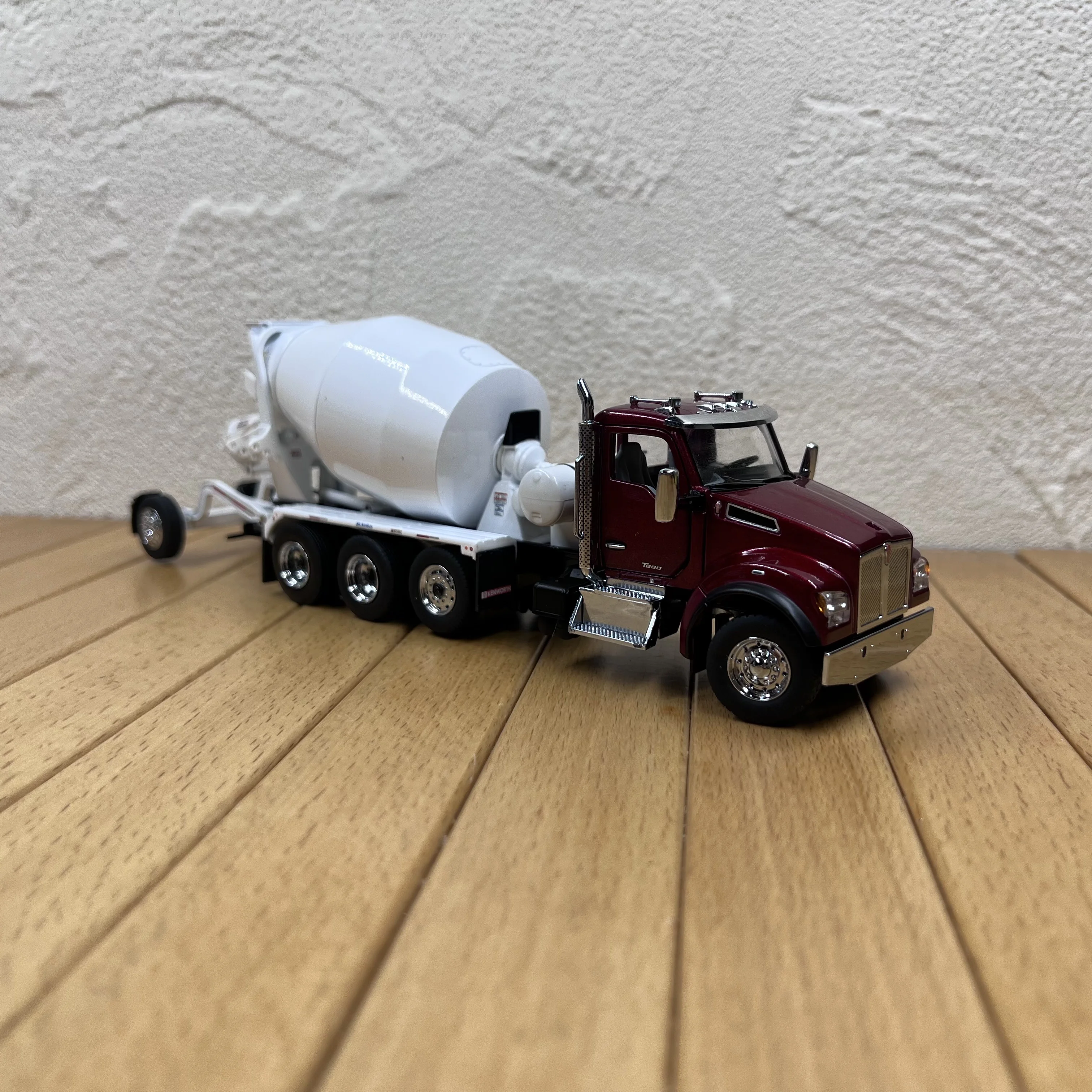 다이캐스트 체중계 켄워스 T880 믹서 트럭 합금 자동차 모델, 수집용 장난감 선물, 기념품 전시 장식품, 1:50