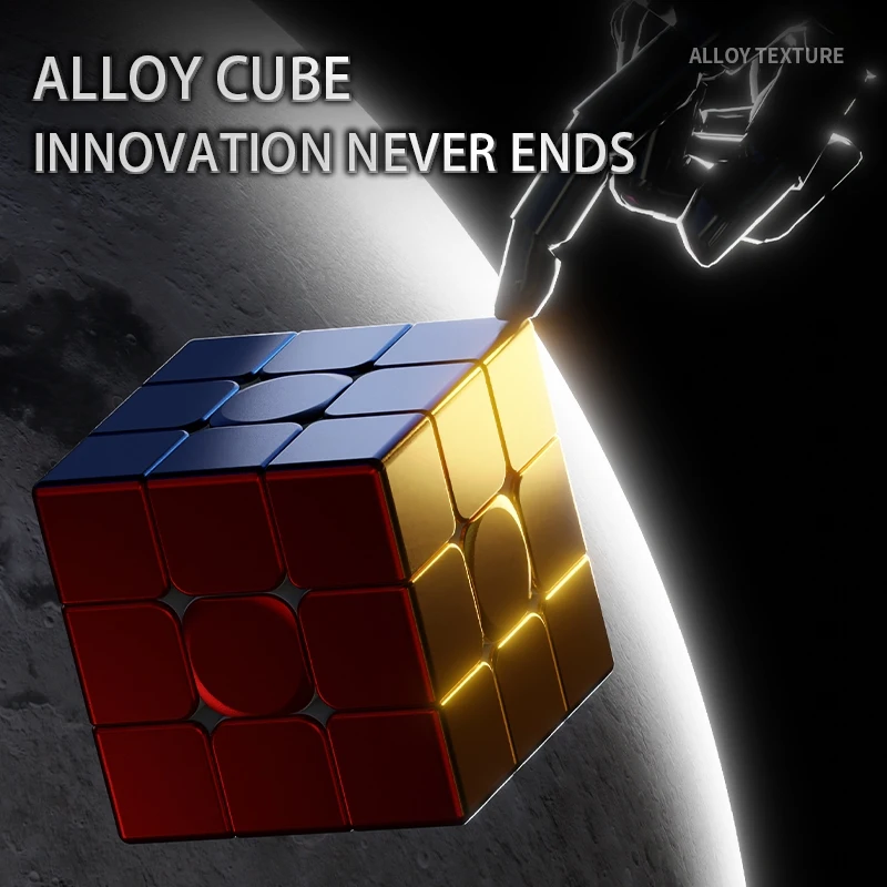 SENGSO Cube de vitesse en métal 3x3x3 alliage couleur fantôme Cube magique magnétique sans autocollant compétition professionnelle jouets éducatifs pour enfants