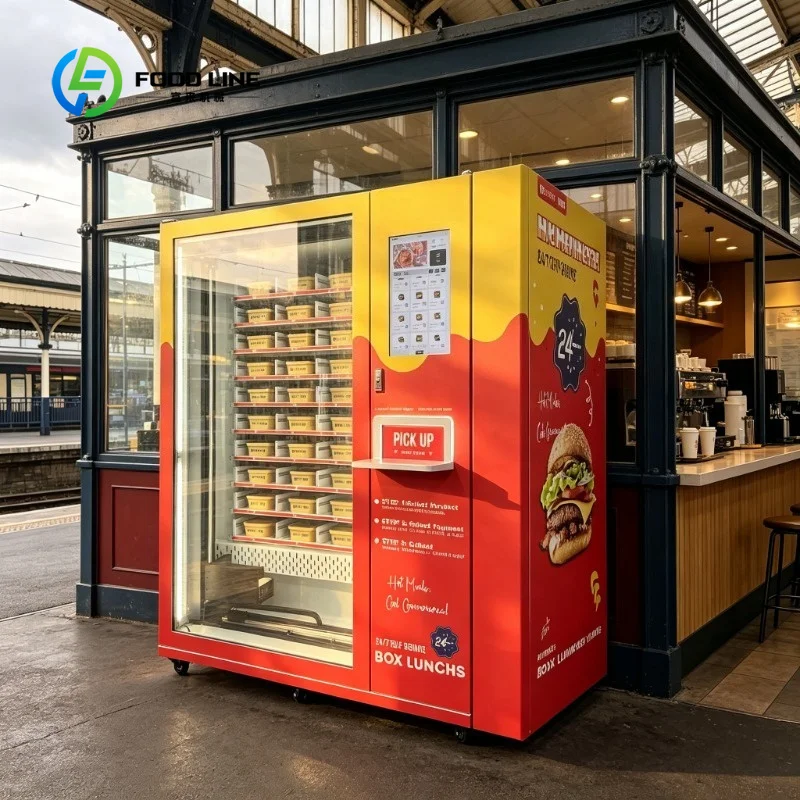 Customizable AI Smart Hot Food Vending Machine 2026 New Interactive Lunch Box Dispenser For Urban Smart City Construction