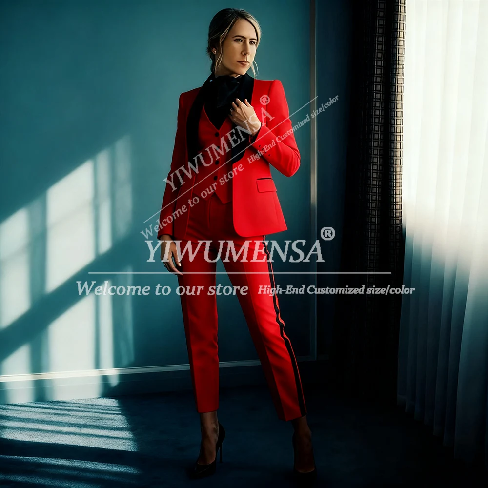 تخصيص الدعاوى النساء 2 قطعة شال أسود التلبيب الحلل السراويل مخصصة الأعمال حفلة موسيقية البدلات الرسمية بريولكيزريخصي