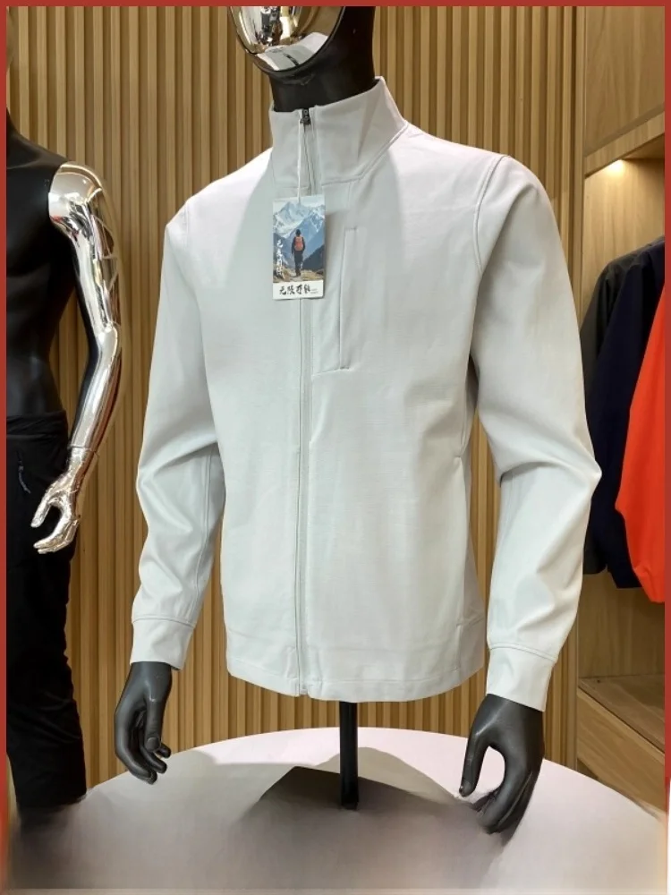 

L-Series ABC Повседневная уличная мужская куртка-стойка с застежкой-молнией Ветрозащитное волокно из полиэфирного волокна Long Sve Весенне-осенняя одежда