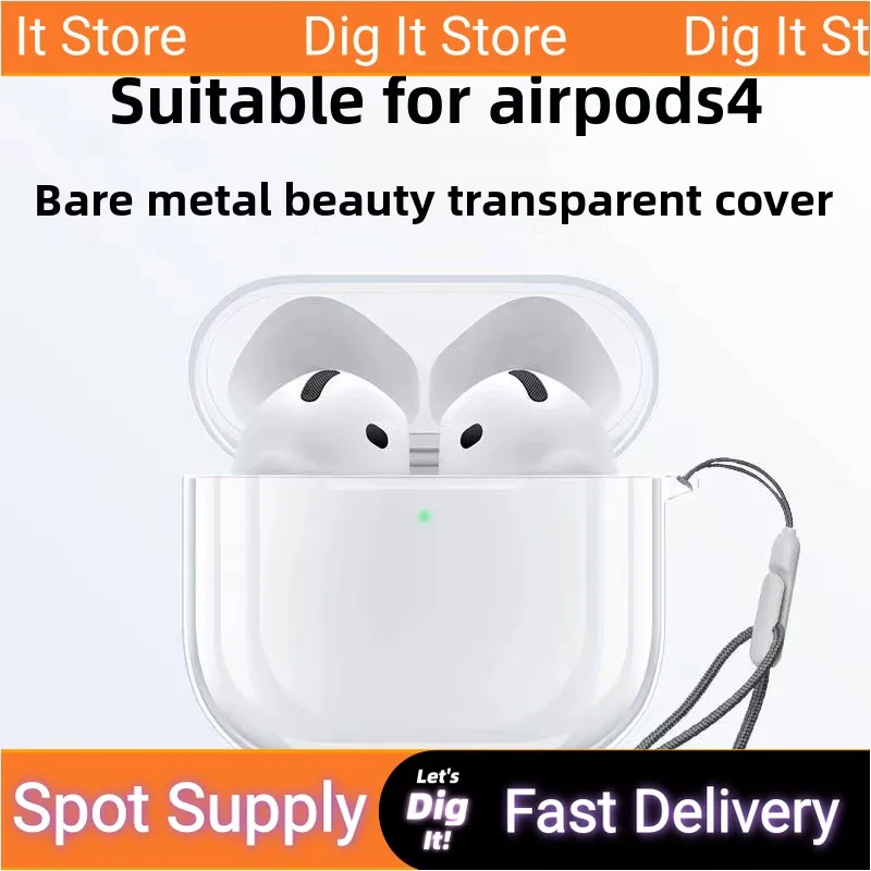

New for Airpods4 Case Transparent Protective High Quality Wireless Earphone Cover Luxury TPU Case