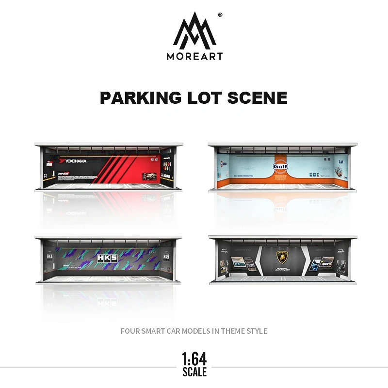 

MoreArt 1:64 Gulf / HKS /Michelin /Advan Parking Garage Light Edition Assembled Scene Diorama