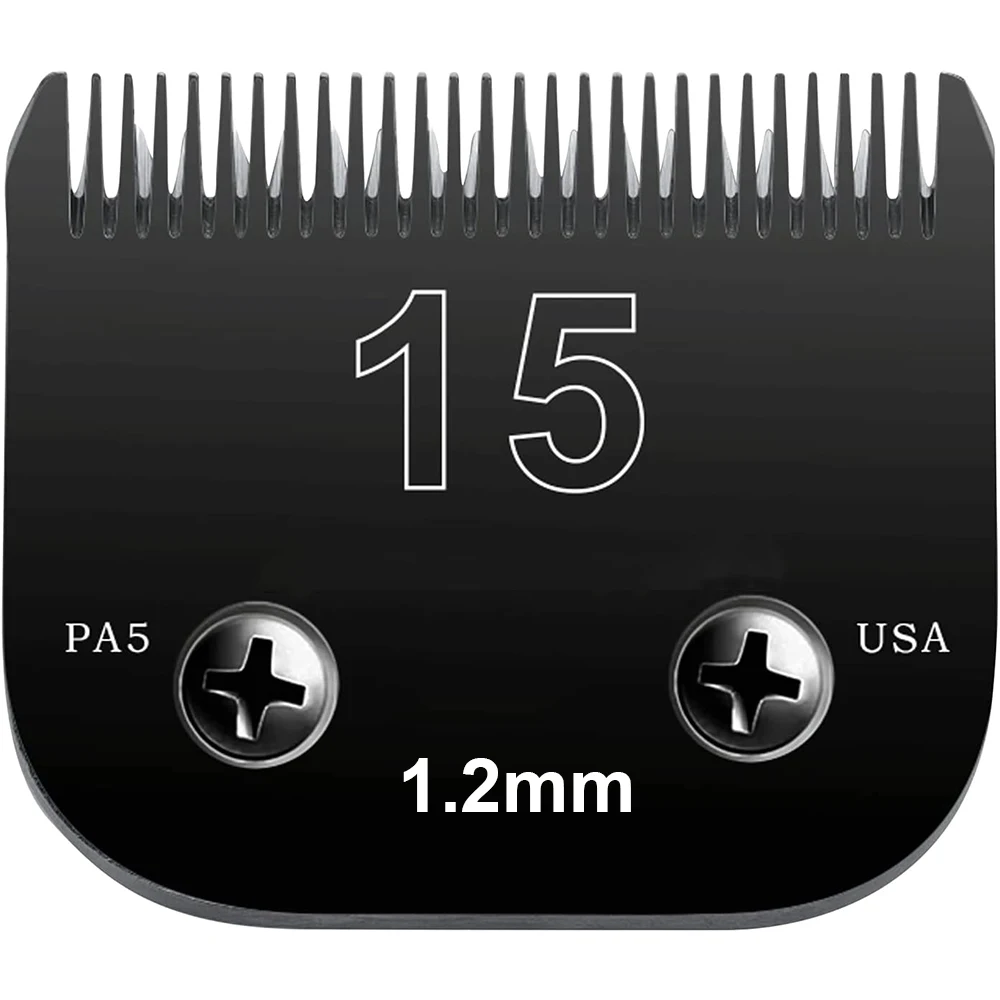 15#Black Blade Dog Grooming,Detachable Pet Clipper Blade,Made of Carbon-Infused Steel Blade and Stainless Steel Blade Compatible