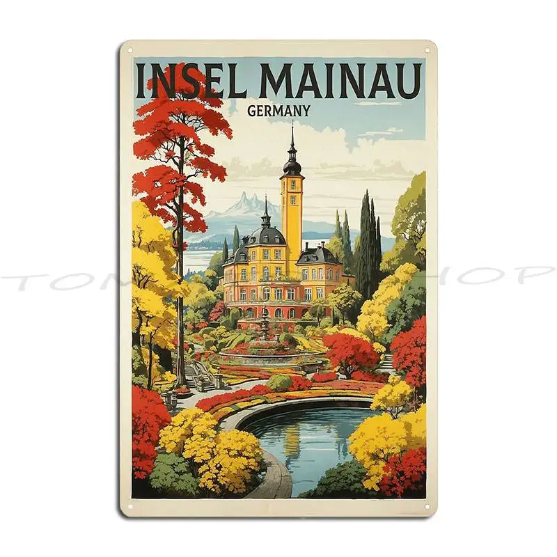 Insel Mainau Germany Vintage Travel Metal Sign Wall Mural Garage Design Home Printing Tin Sign Poster