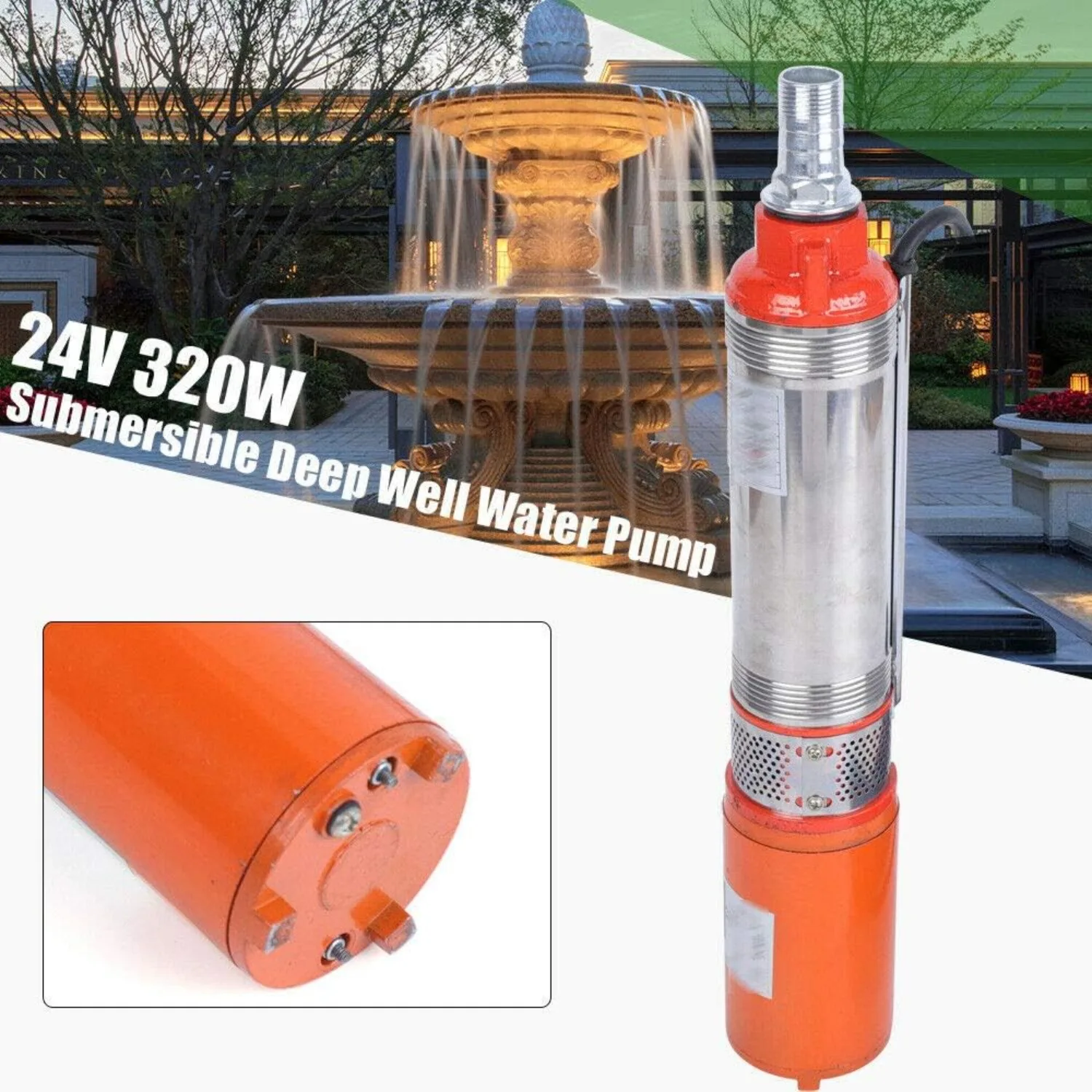 Dc24V Solar Power Water Pump Farm Ranch Submersible Bore Hole Deep Well 320W