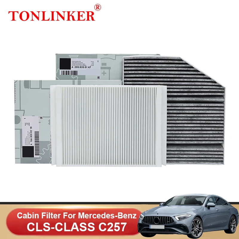 TONLINKER Cabin Filter For Mercedes Benz CLS Class C257 2017-2022 CLS 350 350d 400d 450 AMG CLS53 4MATIC A2058350147 A1668300218