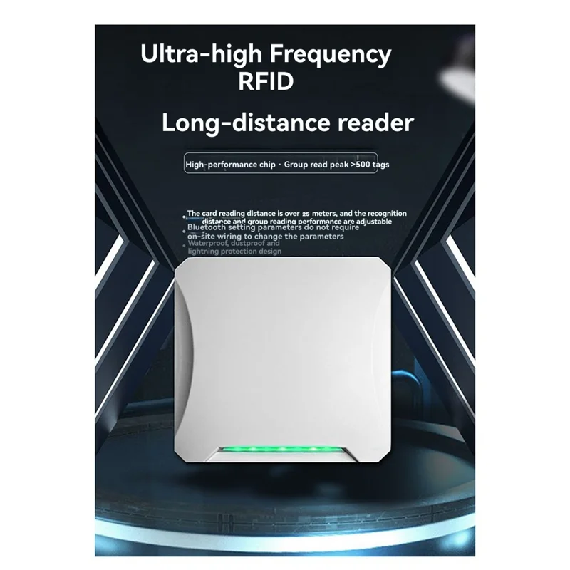 

B27B УВЧ-считыватель RFID, дальность действия 25 м, 860-960 МГц, многофункциональное считывание для предотвращения столкновений, 0–33 бит, ISO18000-6C/ISO18000-6B