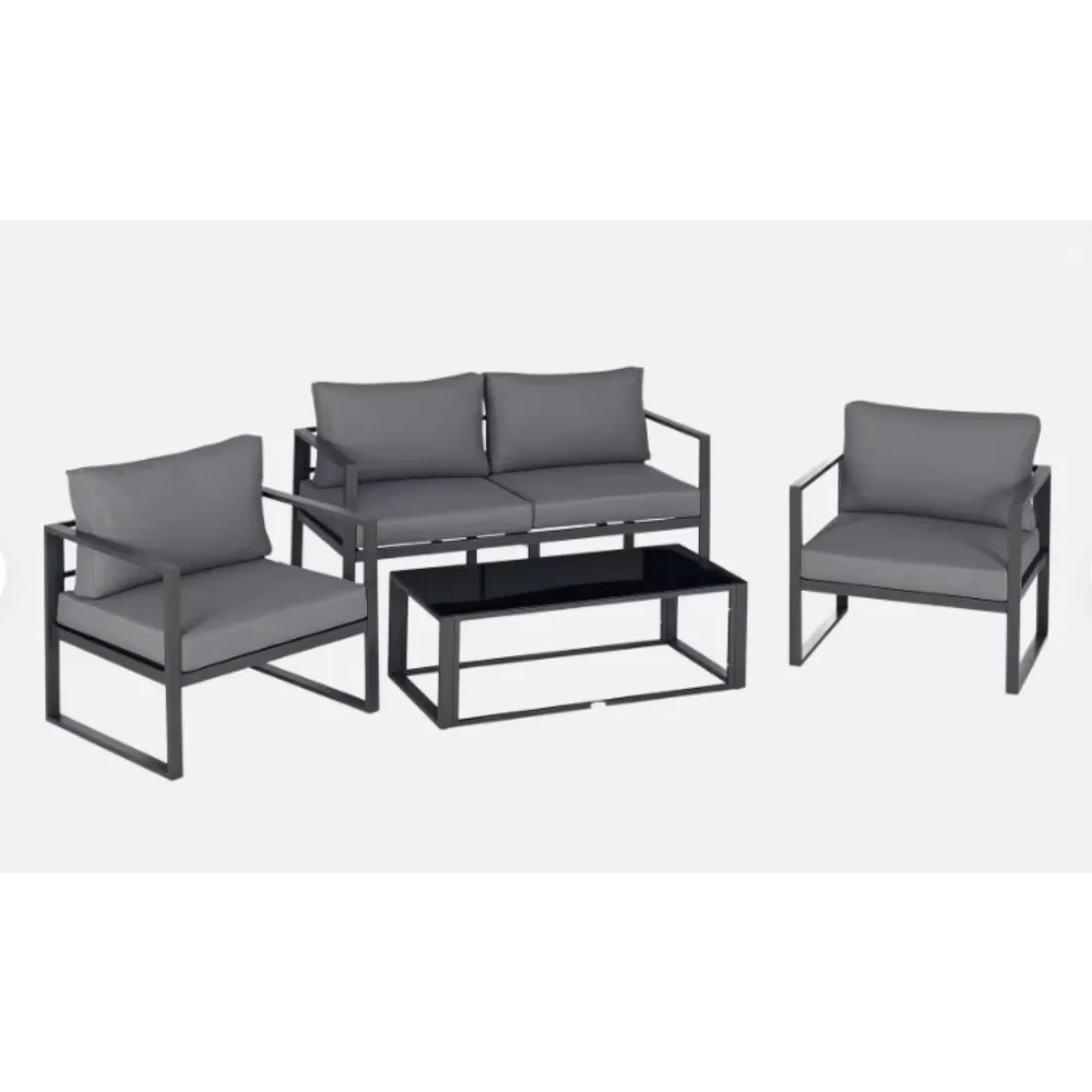 Aluminum patio set for outdoor living, garden furniture with stylish conversation set