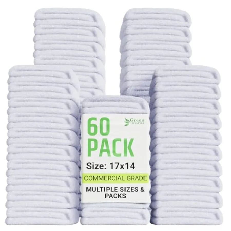 

Набор из 60 хлопковых салфеток 14x17 дюймов, впитывающие тряпки для уборки, кухонные полотенца, салфетки для бара, прочные махровые тряпки