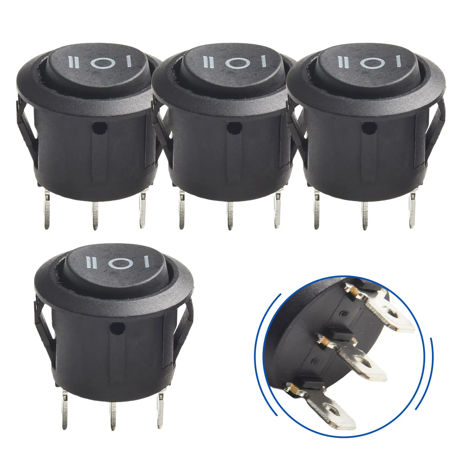 6A 250V Кулисный переключатель 3-позиционный кулисный переключатель Мгновенный кулисный переключатель Круглый тумблер Универсальное использование Удобная посылка