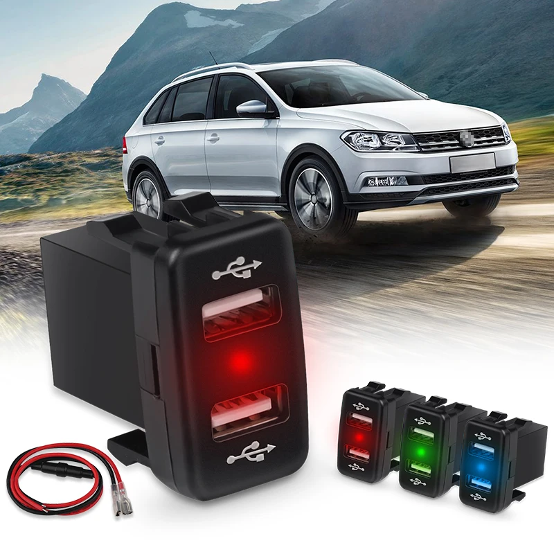 5V 3.1A Universal Car Charger Waterproof Dual USB Ports Auto Charger Power Adapter Socket For Iphone Xiaomi