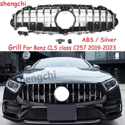 C257 Panamericana GT Style Silver Front Bumper Grill For Mercedes Benz CLS Class C257 Sedan CLS350 CLS450 CLS53 2019-2023