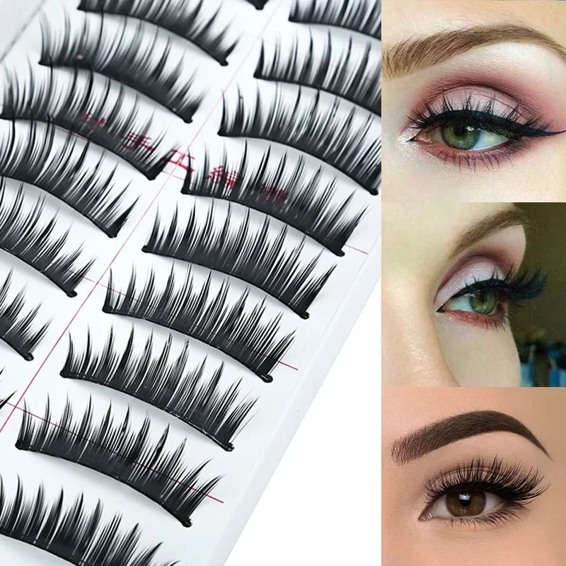 Bộ 10 Đôi Tất Nữ Dài Dày Vòng Tay Lông Mi Giả Mắt Dụng Cụ Trang Điểm (Màu: Đen)