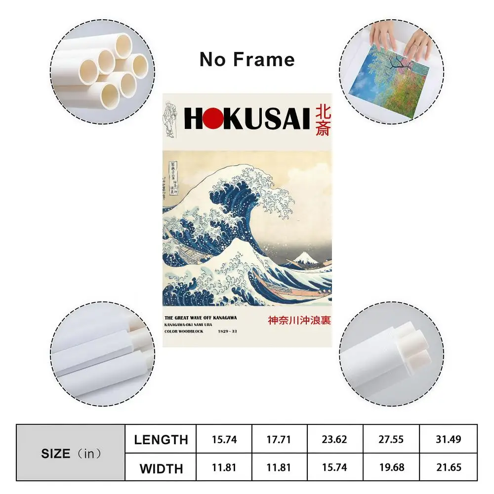 Great Wave Katsushika Hokusai Poster Cover For Room Canvas Painting Print Art Home Wall Decor Picture Gift