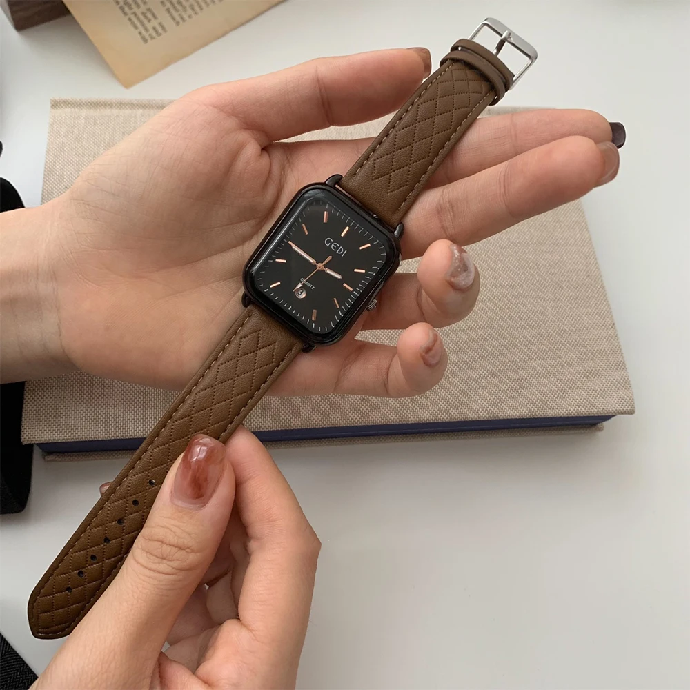 Fashion Temperament Vintage Square belt Quartz Watch For women's girl Student gift  Women's accessories