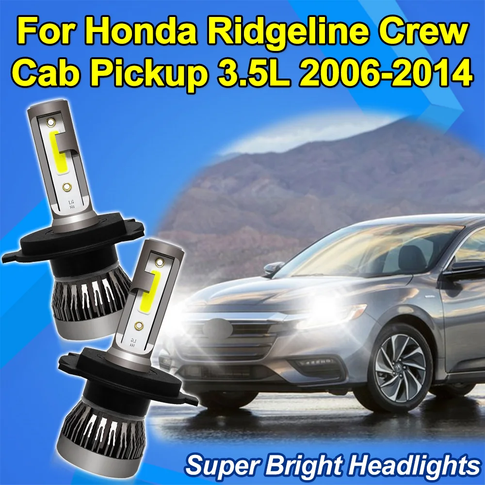 

For Honda Ridgeline Crew Cab Pickup 3.5L 2006-2014 LED Headlight Combo 9003 HB2 H4 6000k White High Low Beam Highlight COB Chips