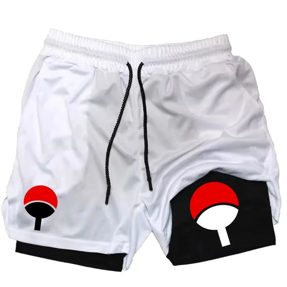 

Anime Men's Sport Shorts Cool Sportswear Double-Deck Running Shorts Summer 2 in 1 Bottoms Fitness Training Jogging Short Pants