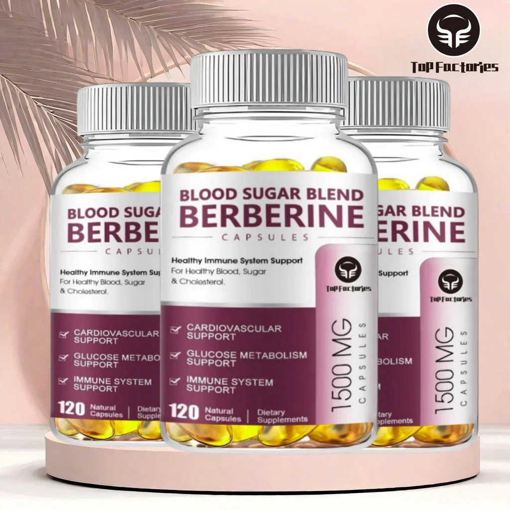 Berberine Supplement 1500mg Support Cardiovascular, Blood Pressure & Sugar High Potency with Ceylon Cinnamon, Turmeric Vegan