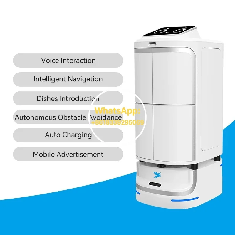 روبوت توصيل الطعام AI النادل روبوت نظام تقديم المطاعم التجارية الملاحة الذكية كفاءة خدمة مقهى الفندق العملاء #5