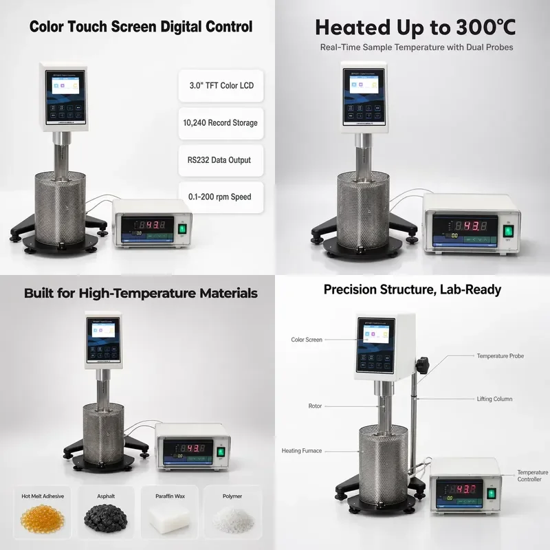 for Advanced Digital Brinell Viscometer High Temperature 10240 Recorder RS232 Connector Hot Melt Adhesive Asphalt