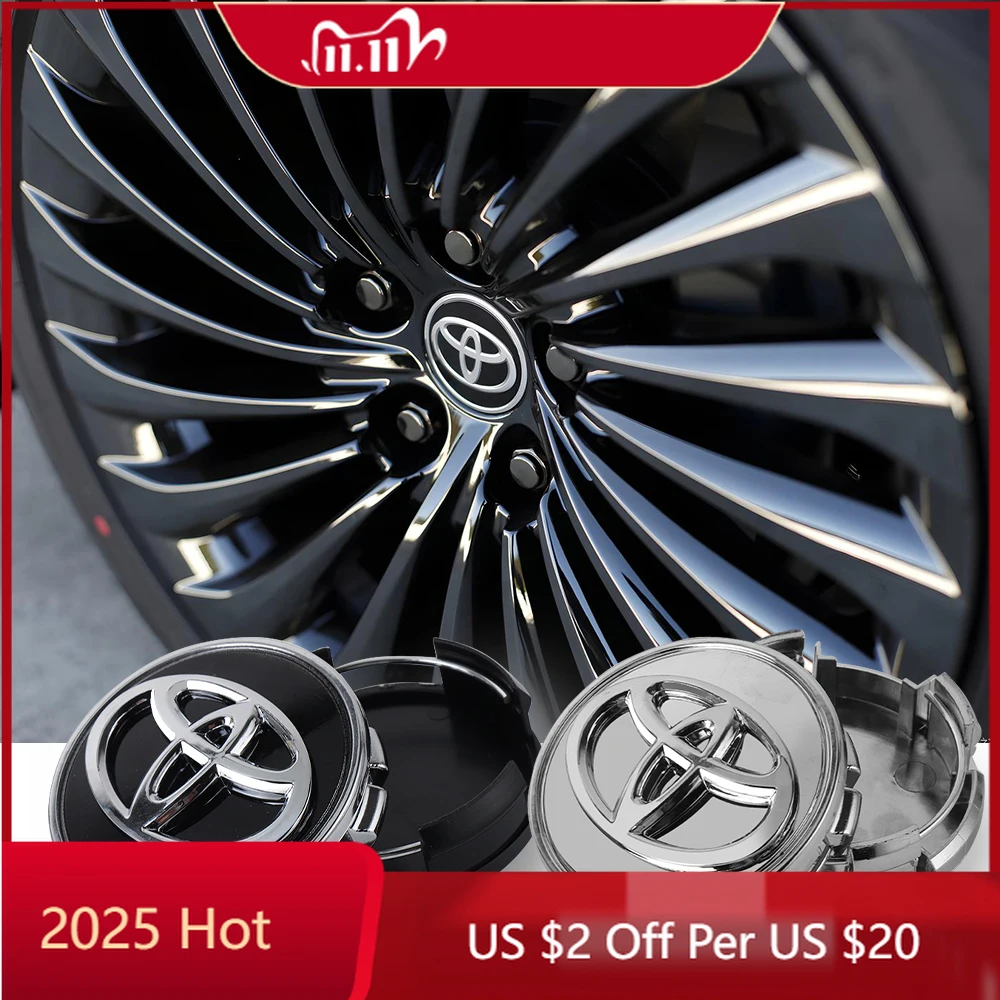 

Fot Toyota 2026 Новые для Toyota 2026 Новые колпаки ступиц 4 шт. 56/62 мм оригинальные центральные колпаки ступицы колес автомобиля Крышка обода для Toyota Rav4 Coro