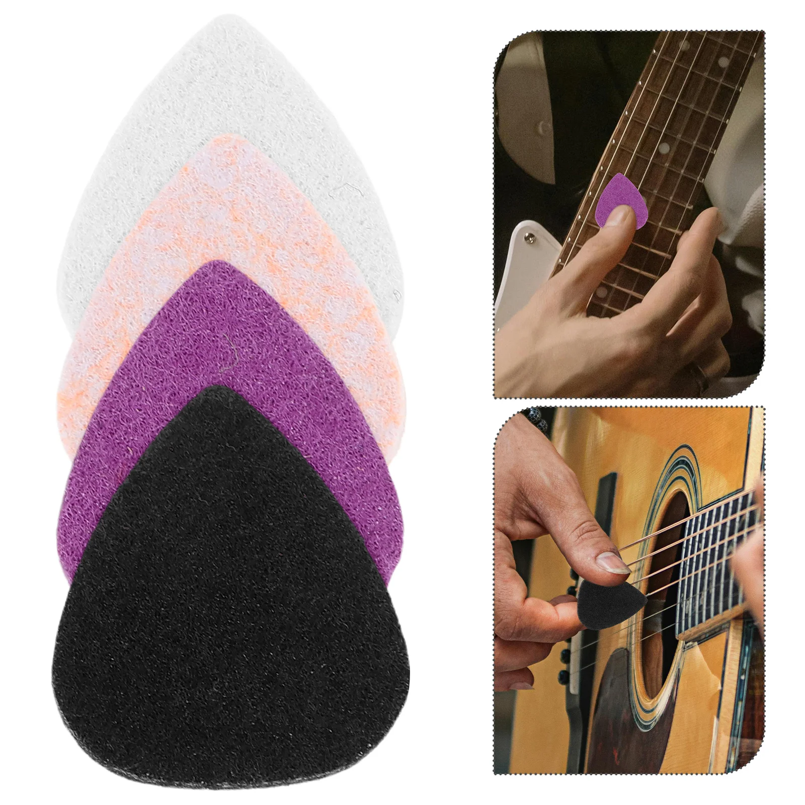 

20pcs Ukulele Guitar Felt Wool Picks Accessories Soft Durable Picks For Bass Banjo Autoharp Music Instruments With Unique Shape