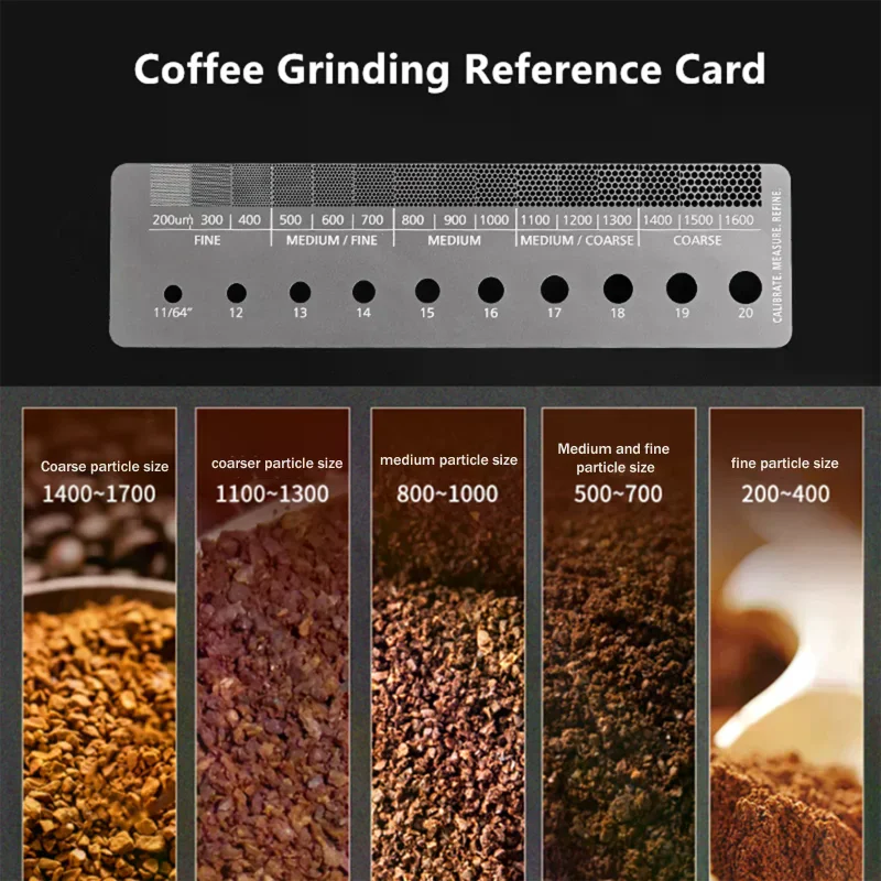 Coffee Powder Grinding Thickness Reference Comparison Card, Grinder Grind Size Comparison Scale Chart, Coffee Brewing Accessory