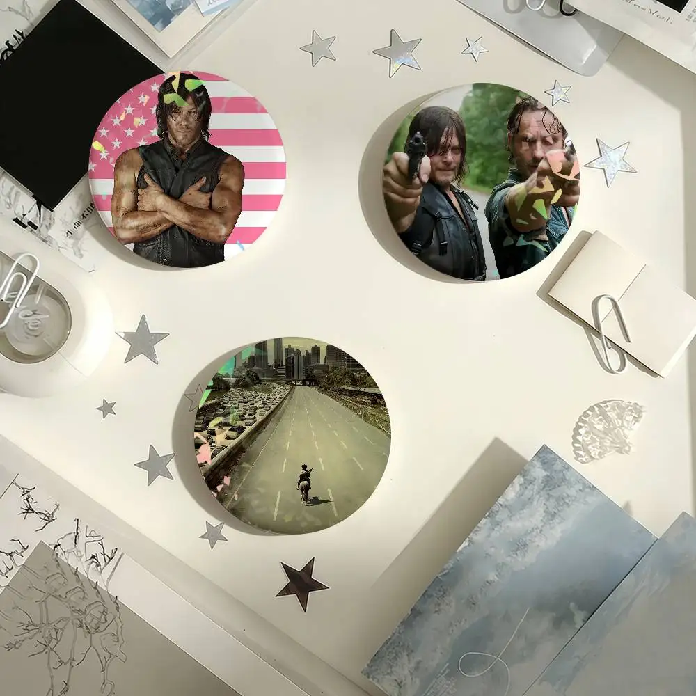 TV Show The Walking Dead Daryl Dixon Negan Laser Badge Pins Handmade Brooches for Backpack Gifts Bag Decor Fans Collect