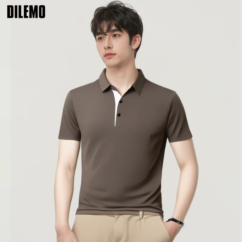 

Top Grade Designer Brand Polo Shirt Men Summer New High Short Sleeve Regular Casual Solid Simple Tops Fashions Mens Clothes 2025