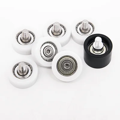 4pcs M3Plastic-Coated Bearings with 304 SS Shaft - POM/Nylon/Plastic Rollers & Pulleys