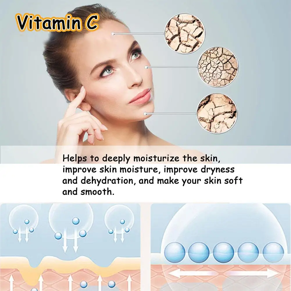 Vitamin C Serum/cream For Face Hyaluronic Acid Lighten Age Black Spots Sunburn Anti-oxidation Wrinkle Remove Shrink Pore Skin