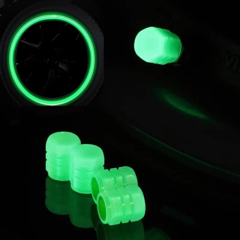 Luminous Tire Valve Cap Universal Car Wheel Hub Glowing Dust-proof Decorative Tyre Rim Stem Covers Applicable Motorcycle Bike