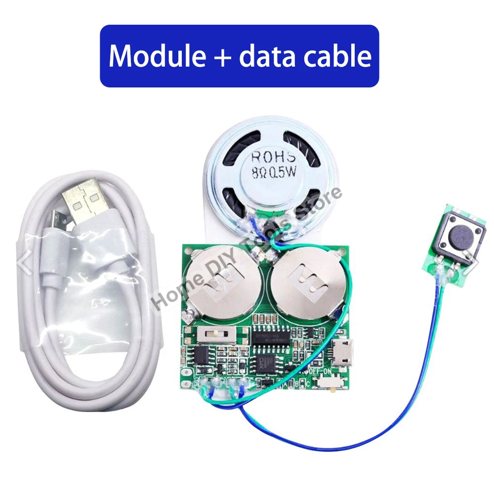 Diy Módulo de Som Micro Usb Chip de Som Gravável 8m Memória Speaker Falando Programável Music Player Box