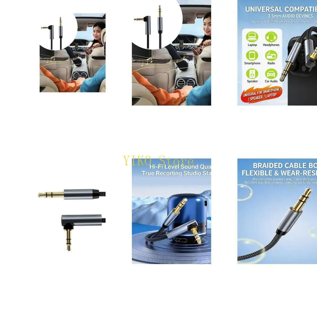 K32C 3.5mm Desktop and Headphone Cable with End and Side Access