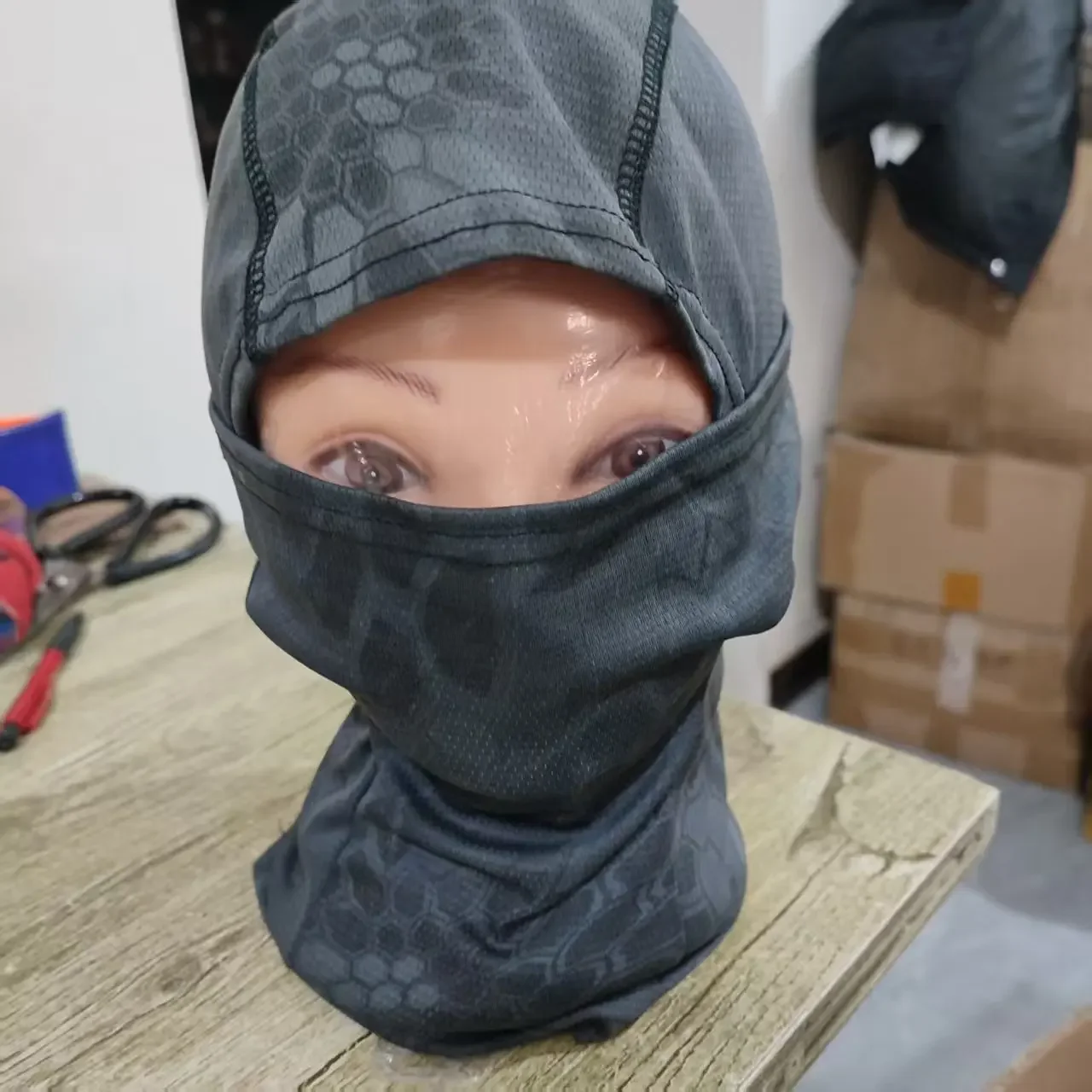 Unisex Camo Military Full Face Mask, Outdoor Combat Hood, Windproof, Elastic, Warm, Hunting, Fishing, Motorcycle, Winter