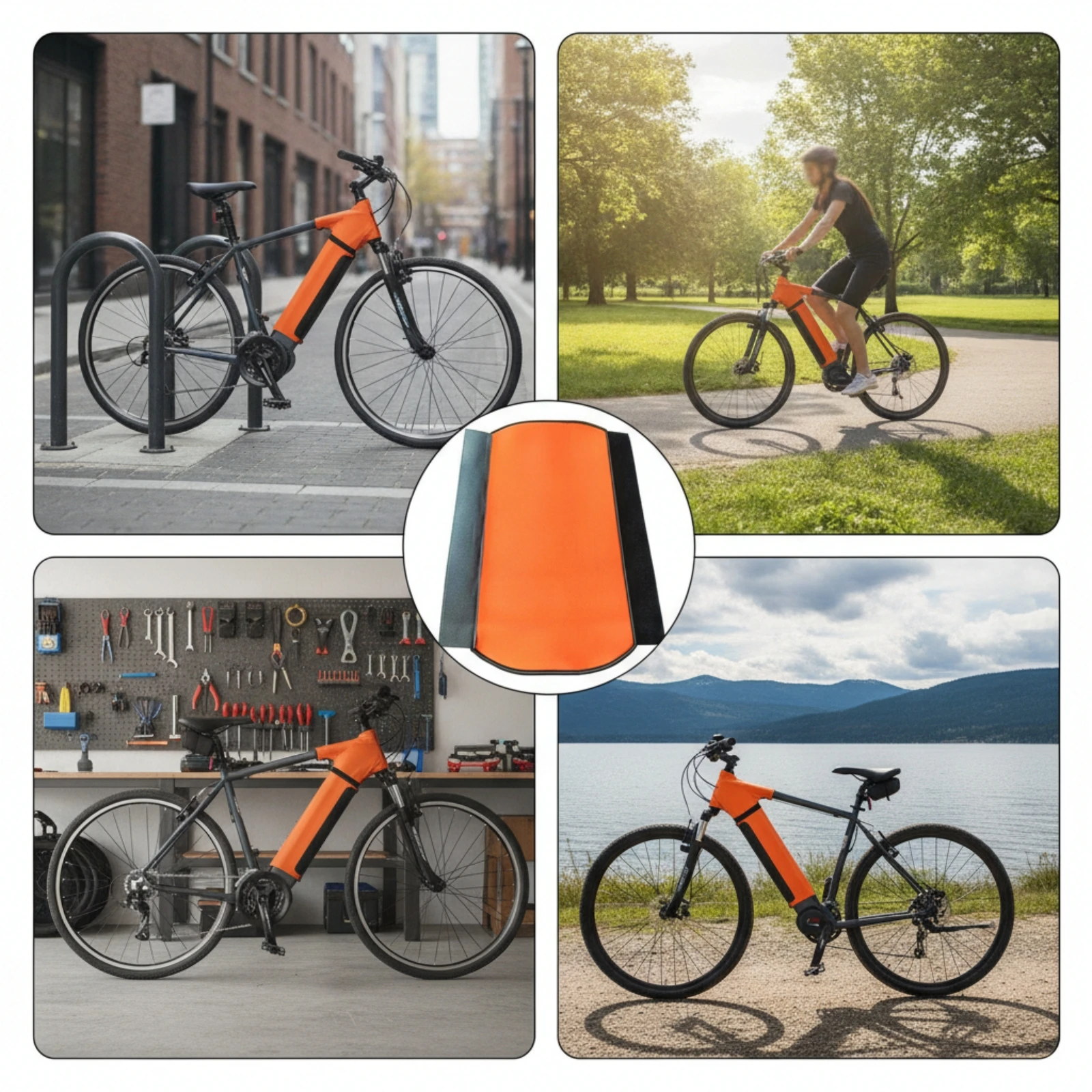 

Cycle Frame Cover with Hook-and-Loop Closure Wraparound Cycle Protect Cover Electric Bicycle Protect Sleeve Dust-Covering Padded