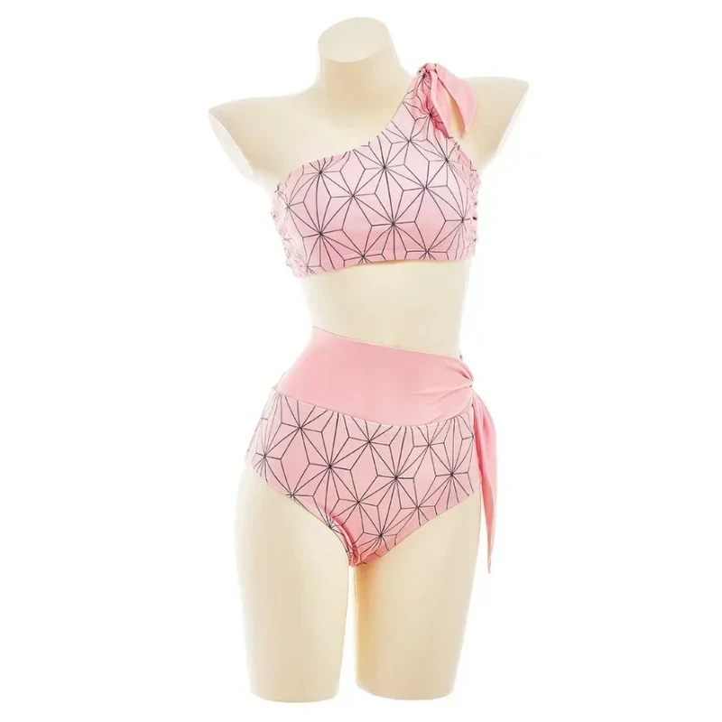 

Cosplay Demon Slayer Kimetsu No Yaiba Cosplay Bathing Suit Anime Kamado Nezuko Summer Beach Vacation Swimwear Bikini Swims Anime
