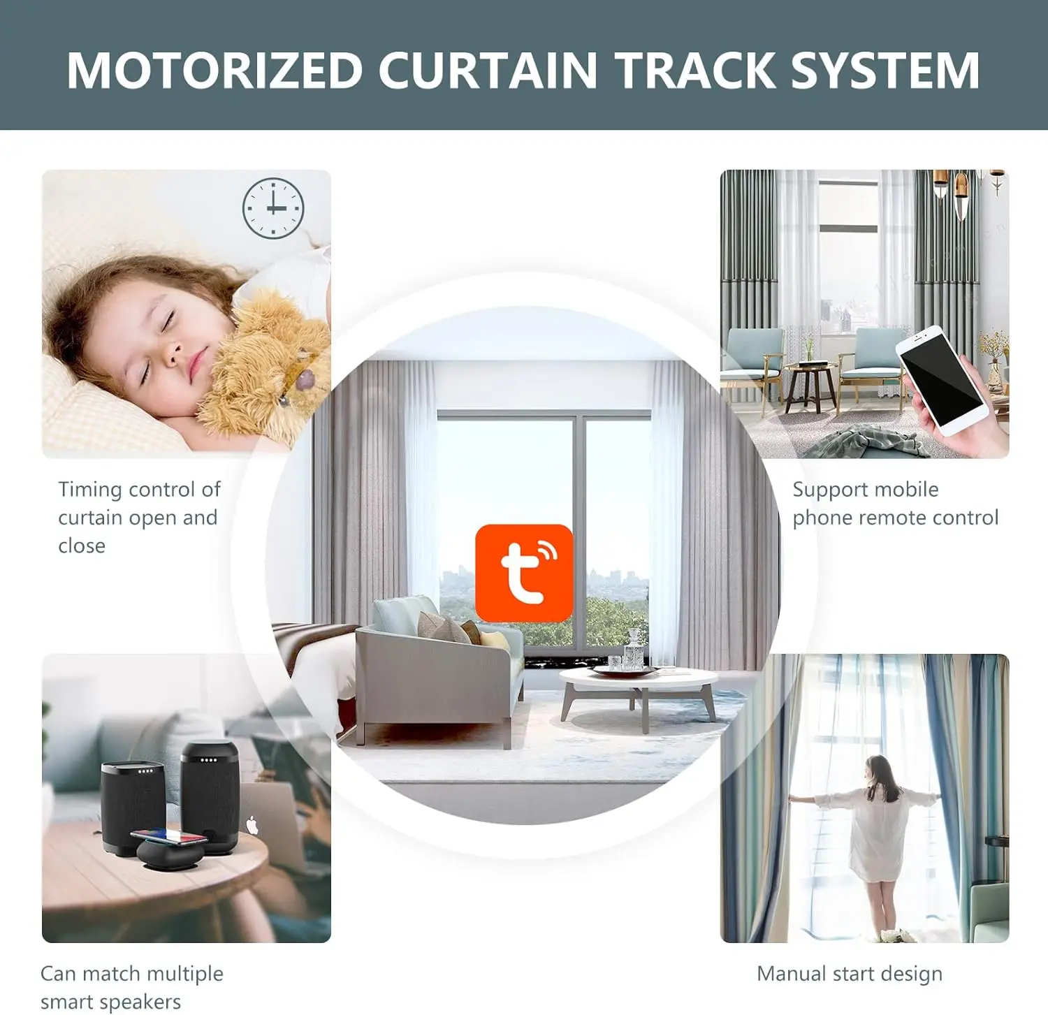 Imagem -06 - Tuya Smart Home Abridor de Janelas Automático Elétrico Faça Você Mesmo Track Motor de Cortina Motorizado Zigbee Wi-fi Sistema de Automação