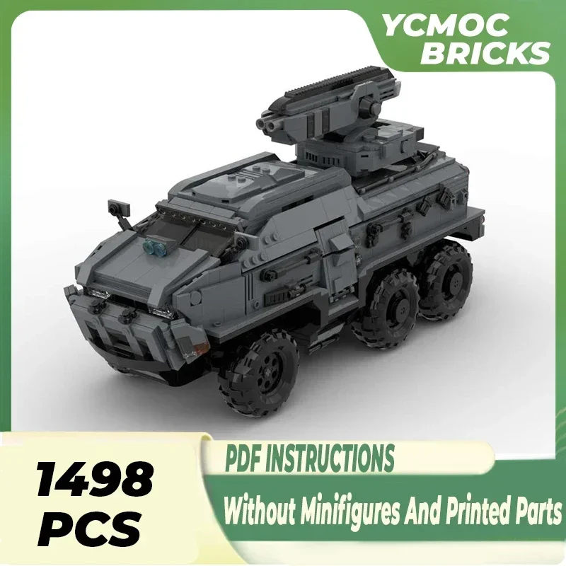 Military Car Model Moc Building Bricks Futuristic APC Radio Vehicle Technology Blocks Gifts Christmas Toys DIY Sets Assembly