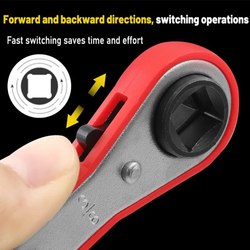 4 Different Sizes - 1/4 x 3/16 x 3/8 Square Ratchet Wrench 5/16 Spanner Refrigeration Adjustable Conditioning Service Wrench