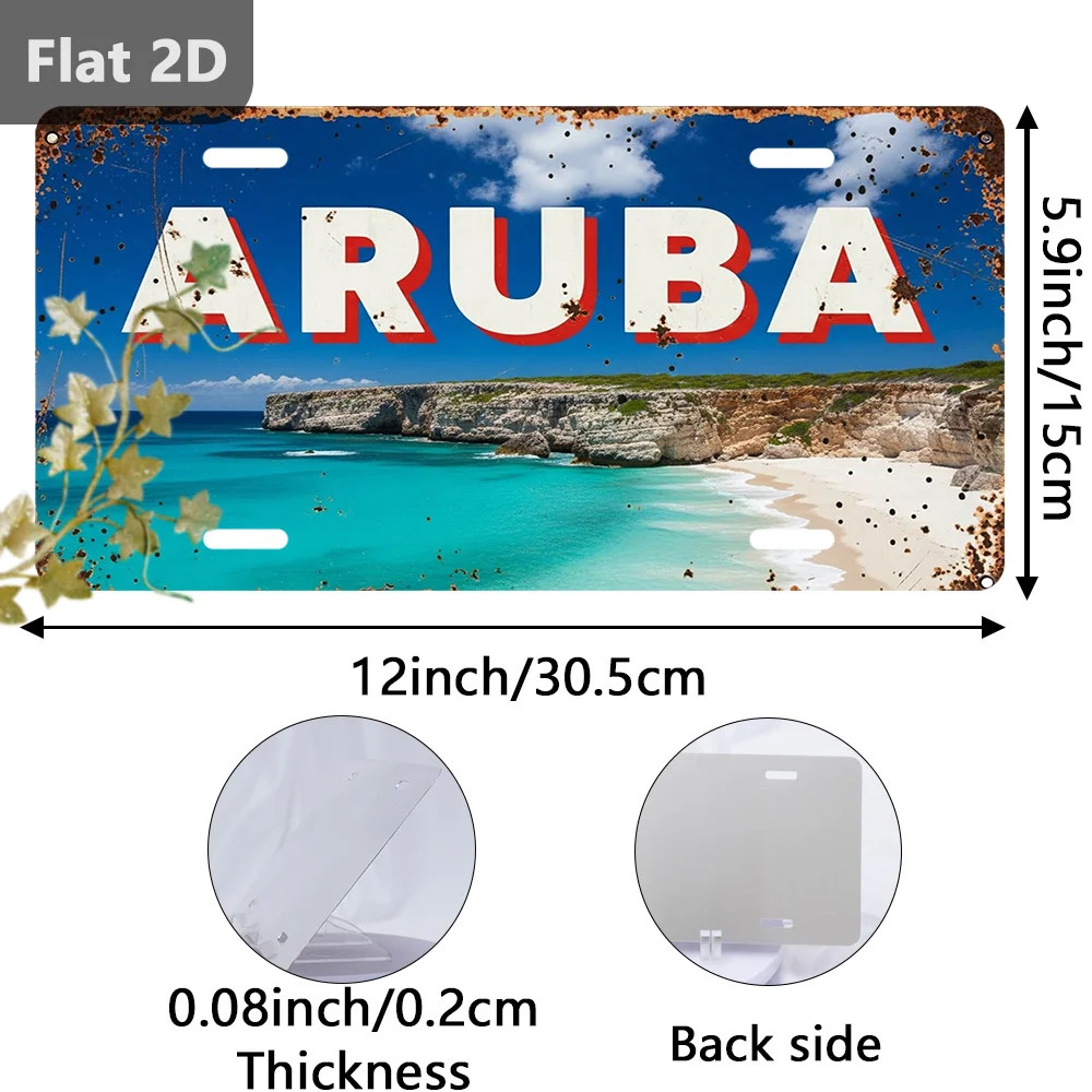 2D Flat, Metal Sign2D Flat - A Vintage Sign Featuring ARUBA, Perfect As a Travel Souvenir, Holiday Gift, Seasonal Decoration, Ga