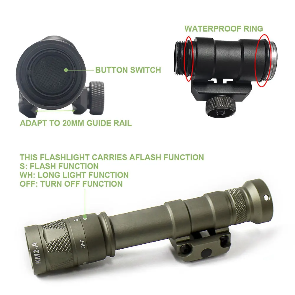 SOTAC GEAR Tactical Flashlight M600V Light White LED Outdoor Hunting Strobe Scout Lights with Remote Pressure Switch