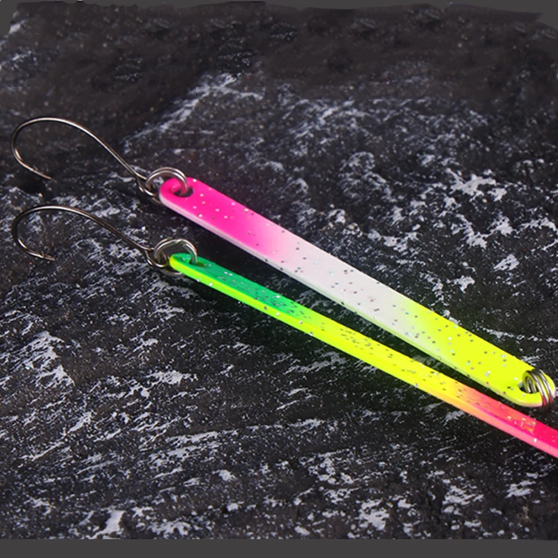 WEIHE-ملعقة صيد معدنية نحاسية صناعية ، خطاف مفرد ، على شكل ملون ، 6 ألوان ، من 3g ، 4g